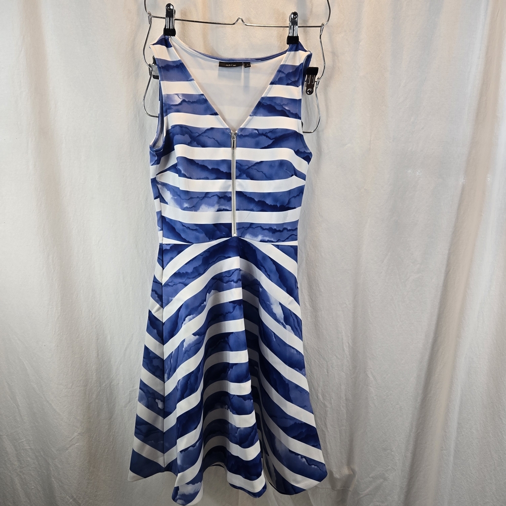 Apt. 9 Women's Blue and White Striped Cocktail Dress